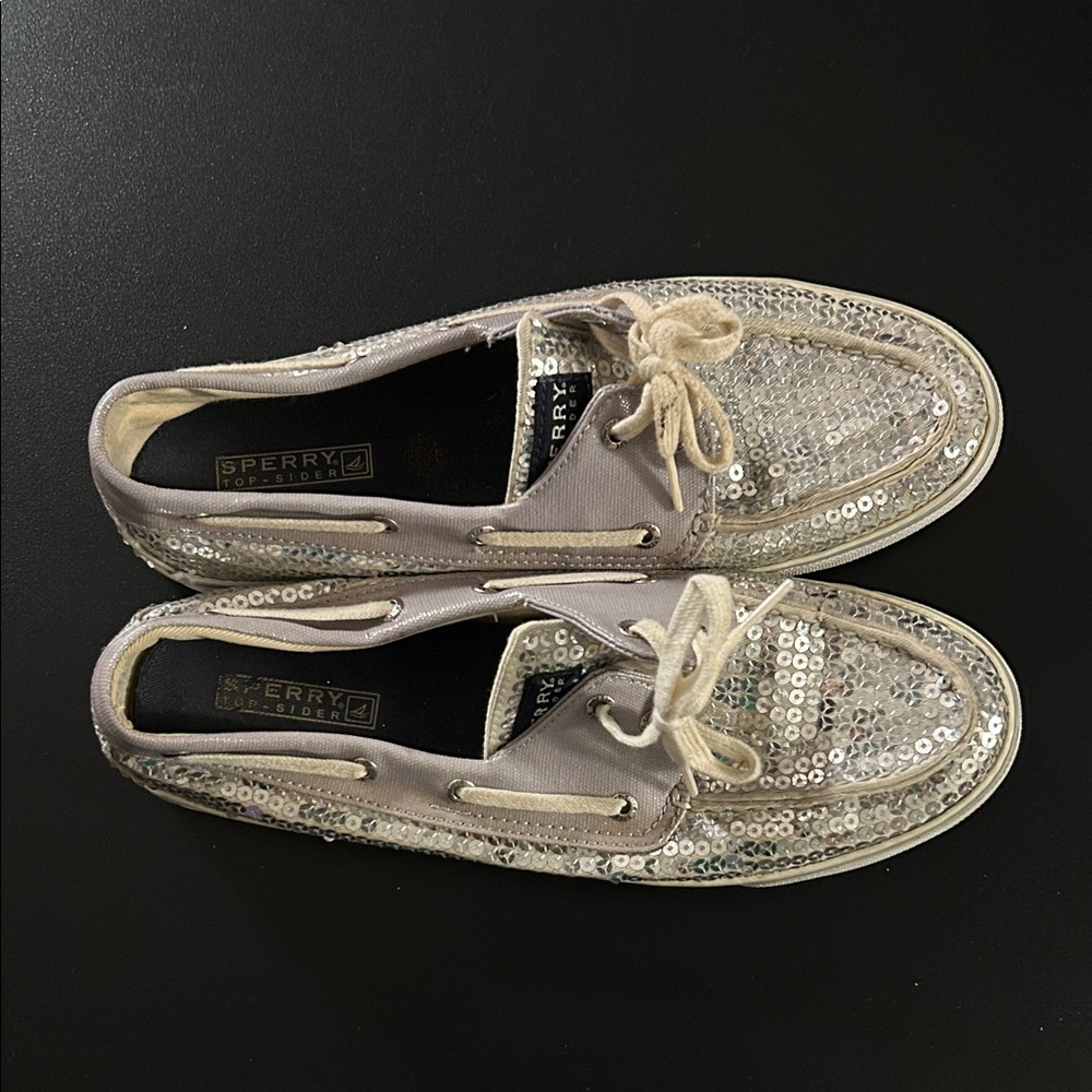 Sperry Women's Glittering Silver Sneakers